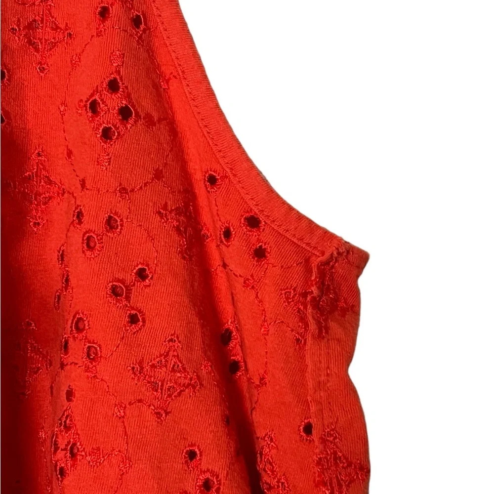 Free People | Dream Date orange cutaway eyelet lace back tank top size m…